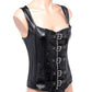 Strict Lace-Up Corset Vest and Thong