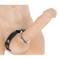 Strict Leather and Steel Cock and Ball Ring - Black/Metal/Silver