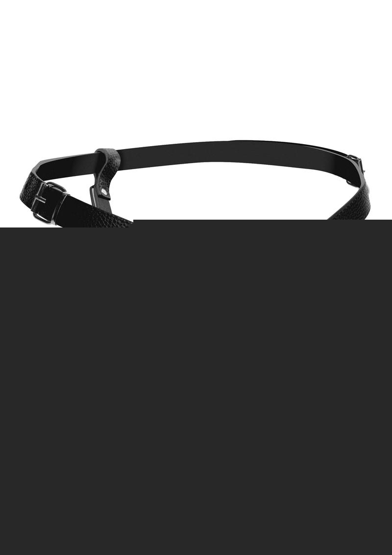 Strict Male Harness with Silicone Anal Plug - Black