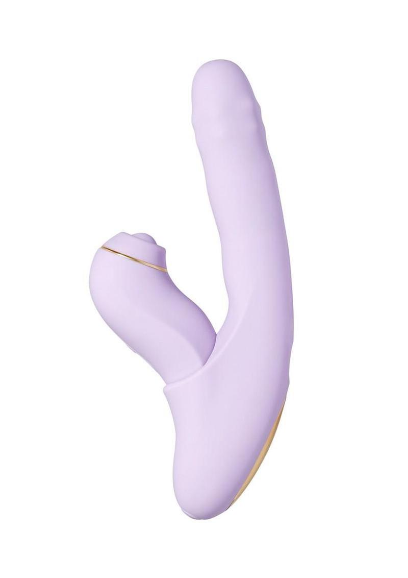 Svakom Duoglow Rechargeable Silicone Dual Vibrator - Gold/Lavender