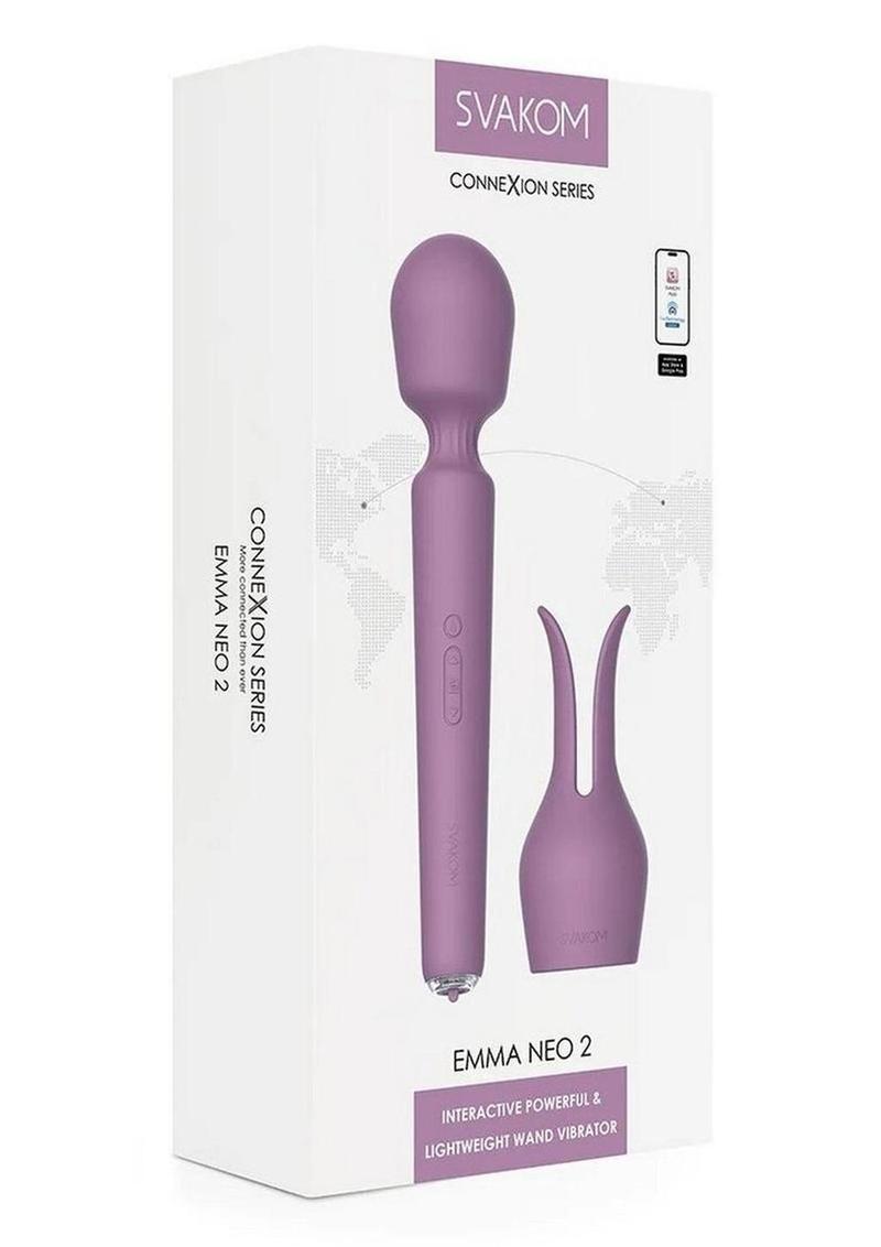 Svakom Emma Neo 2 Rechargeable Silicone Heated Vibrator with Compatible App - Lavender