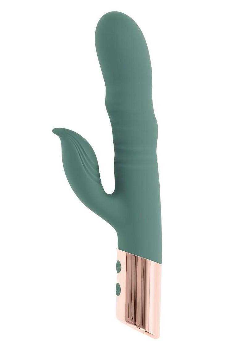 The Shimmy Rechargeable Silicone Vibrator with Clitoral Stimulator