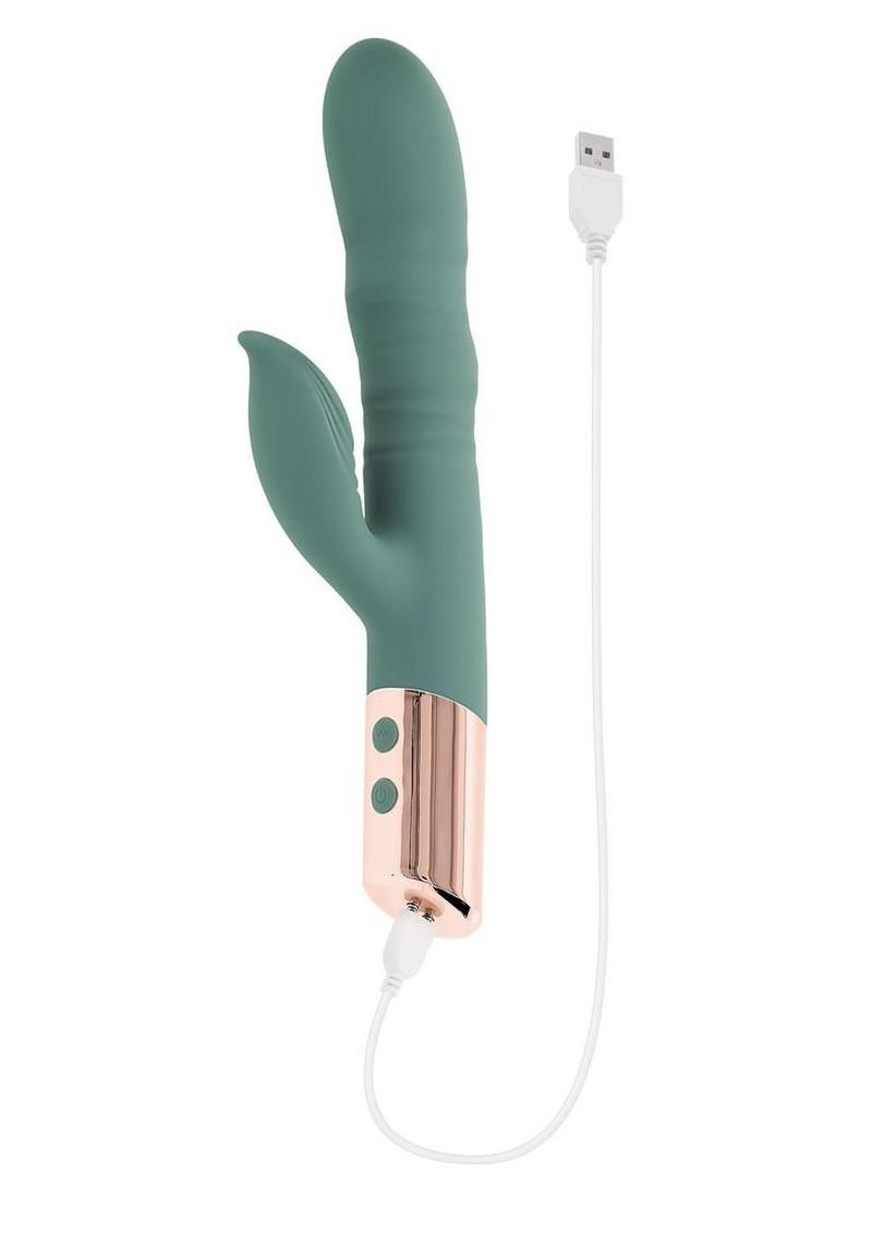 The Shimmy Rechargeable Silicone Vibrator with Clitoral Stimulator