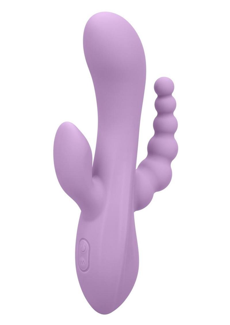 Triple Treat Rumbler Rechargeable Silicone Vibrator - Its Cassidy Bybee
