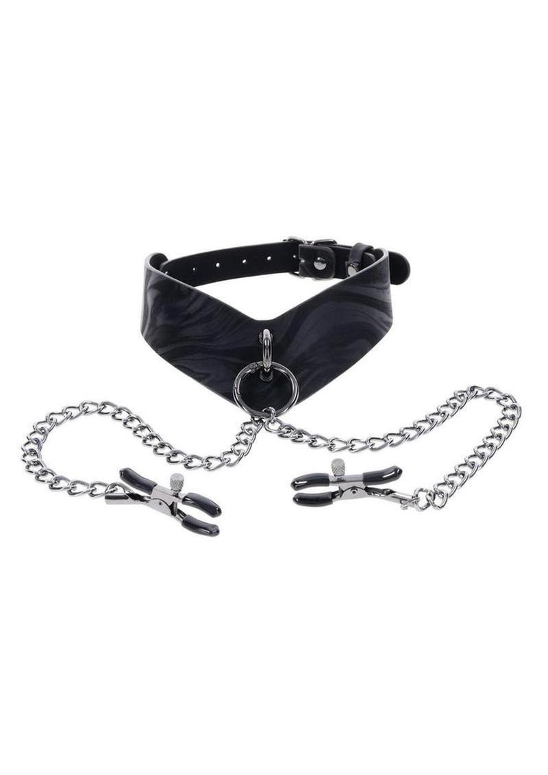 Velvet Noir Collar and Removable Clamps