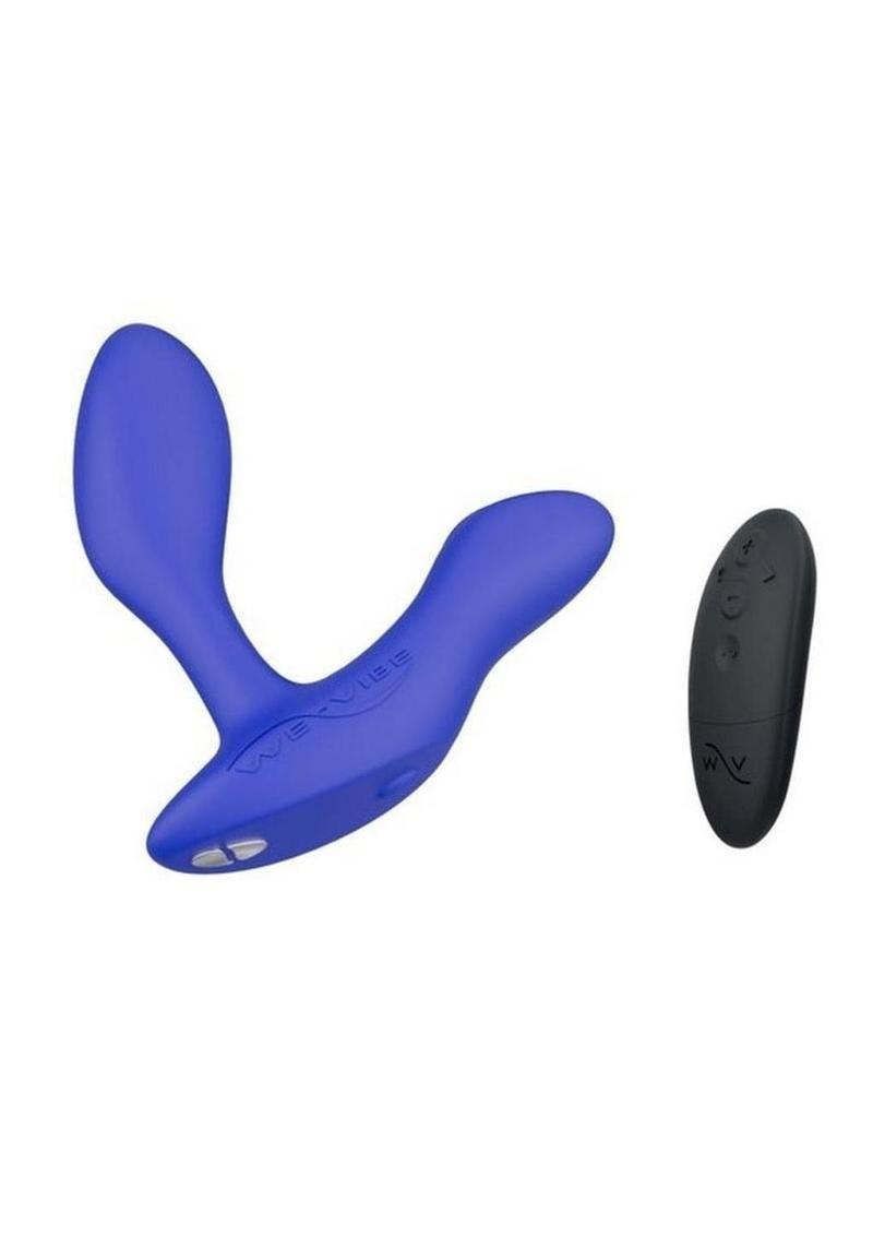 We-Vibe Vector+ Rechargeable Silicone Vibrating Prostate Massager with Remote Control - Blue/Royal Blue
