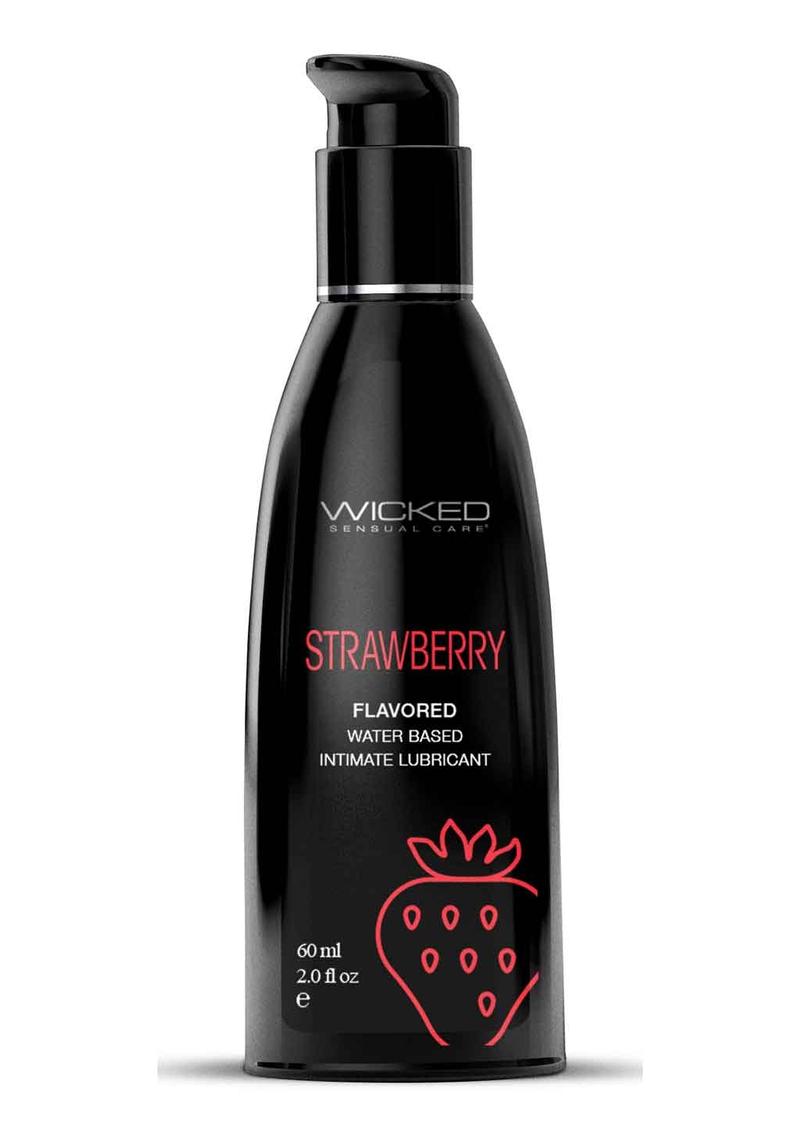 Wicked Aqua Water Based Flavored Lubricant Strawberry - Its Cassidy Bybee
