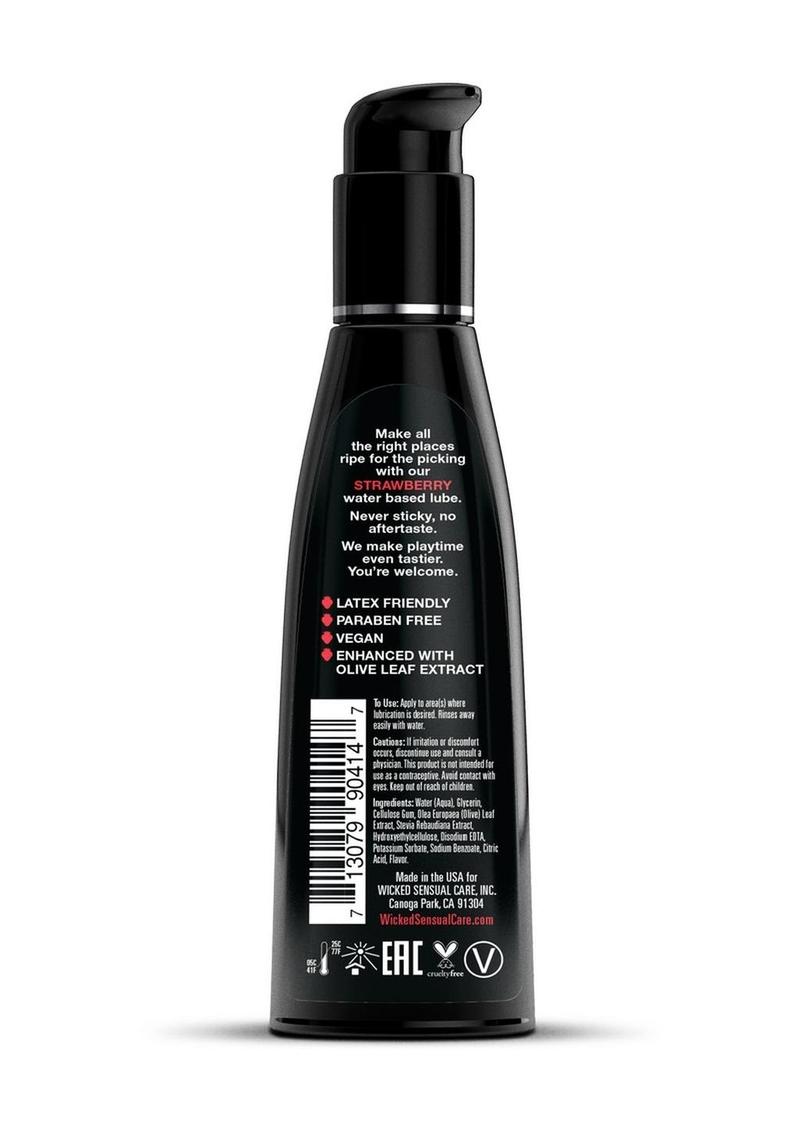 Wicked Aqua Water Based Flavored Lubricant Strawberry - Its Cassidy Bybee