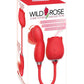 Wild Rose Come Hither Rechargeable Silicone Dual Stimulator with Clitoral Suction - Red