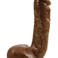X5 Hard On Dildo with Balls - Caramel - 8.75in