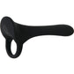 Zero Tolerance Cock Armor Rechargeable Silicone Vibrating Cock Ring with Long Bullet - Black