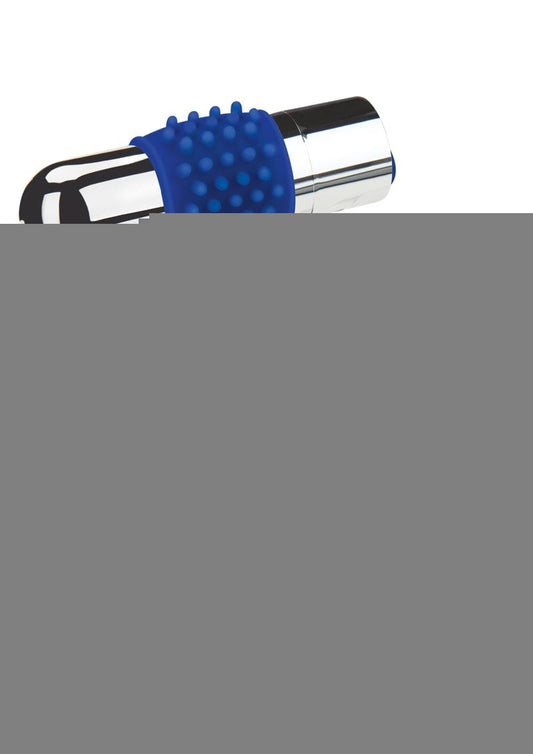ZOLO Rechargeable Duo Vibrating Silicone Cock Ring - Navy/Silver