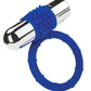 ZOLO Rechargeable Vibrating Silicone Cock Ring - Navy/Silver